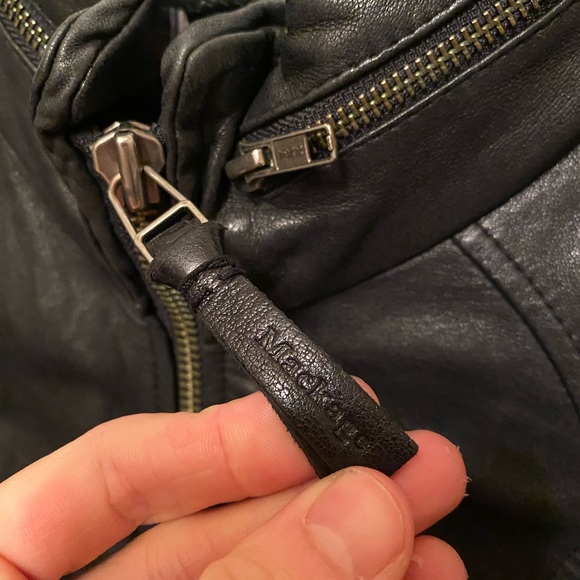 MACKAGE FOR ARITZIA LEATHER BOMBER JACKET WITH HOOD BIKER SOFT LAMBSKIN SMALL S - Picture 3 of 9